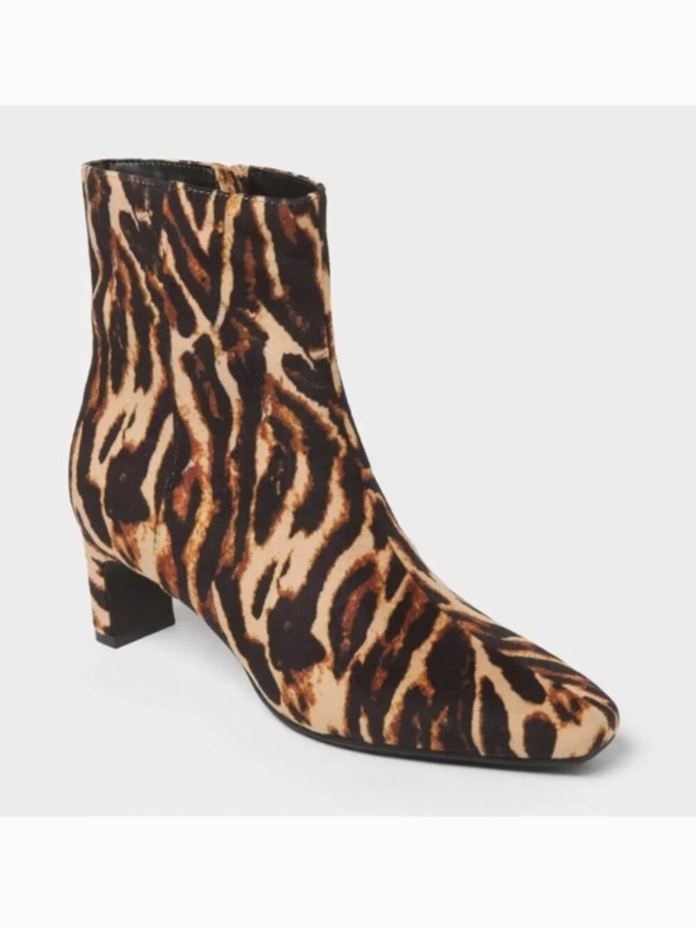 A New Day Women’s Leopard-Print Ankle Boots in Tan/Black